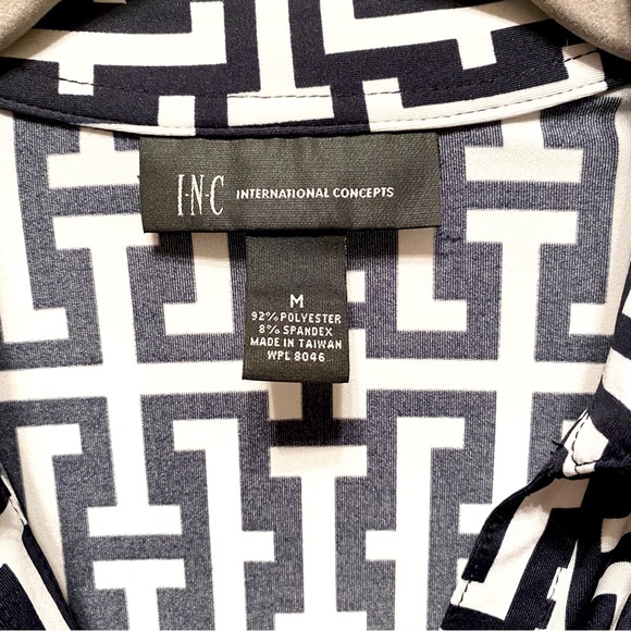 INC Women's Printed Ruched Snap-Front Top - Picture 5 of 5